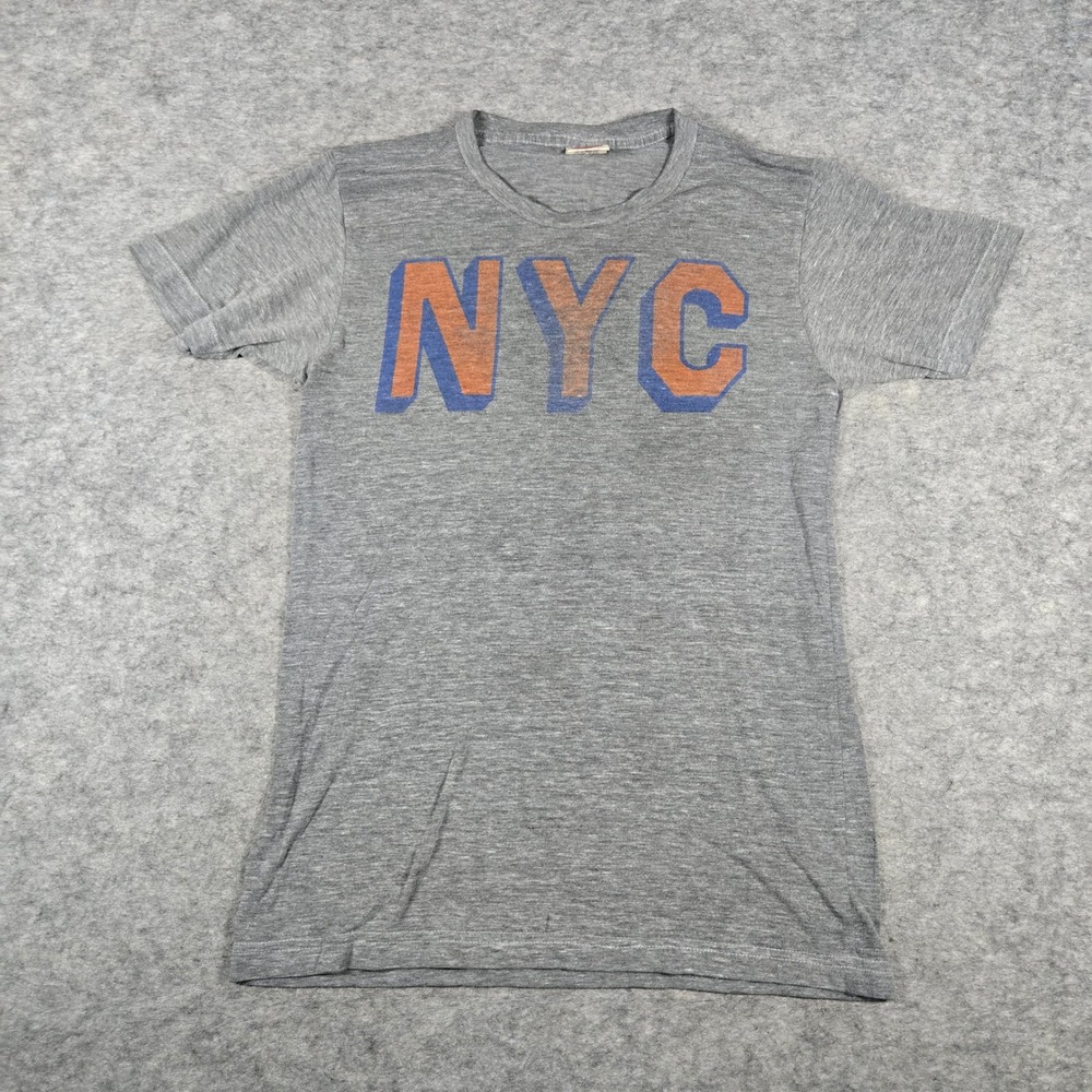 Homage Unisex Gray NYC Graphic Collegiate T-Shirt Small